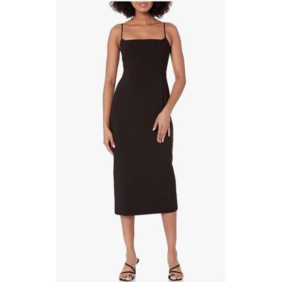 $298 NWT Likely Women's Black Solid Shepp Midi Sheath Dress Size 10 - Picture 1 of 11